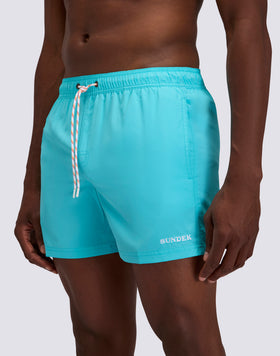 SHORT SWIM SHORTS WITH ELASTIC WAISTBAND IN REPREVE® RECYCLED POLYESTER