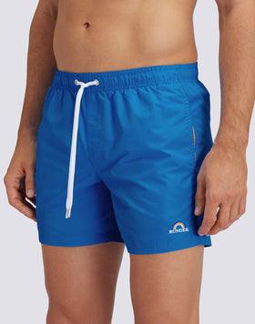 ICONIC TAFFETA ELASTICATED WAIST SHORT SWIMSHORTS WITH RAINBOW EMBROIDERY