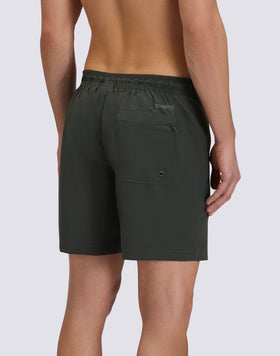 MEN'S MID-LENGTH SEMI-ELASTIC WAISTED STRETCH SWIMSUIT WITH HEAT-SEALED POCKET