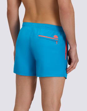 SHORT SWIMSUIT WITH ELASTICATED WAIST AND REPREVE® RECYCLED POLYESTER PIPING