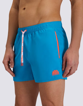 SHORT SWIMSUIT WITH ELASTICATED WAIST AND REPREVE® RECYCLED POLYESTER PIPING