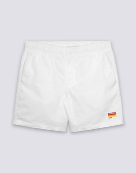 MEN'S SWIMSHORTS WITH ELASTIC WAIST IN WASHED NYLON TAFFETA