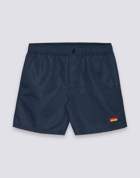 MEN'S SWIMSHORTS WITH ELASTIC WAIST IN WASHED NYLON TAFFETA