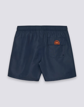 MEN'S SWIMSHORTS WITH ELASTIC WAIST IN WASHED NYLON TAFFETA