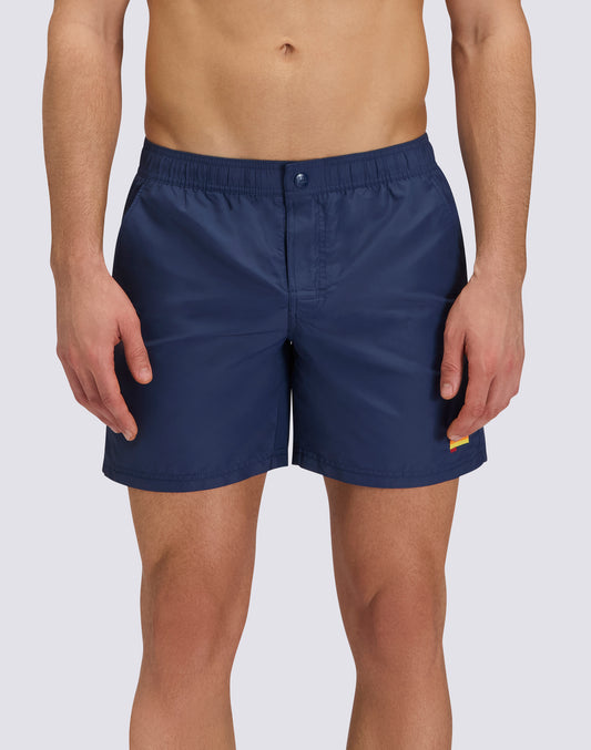 MEN'S SWIMSHORTS WITH ELASTIC WAIST IN WASHED NYLON TAFFETA