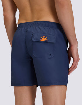 MEN'S SWIMSHORTS WITH ELASTIC WAIST IN WASHED NYLON TAFFETA