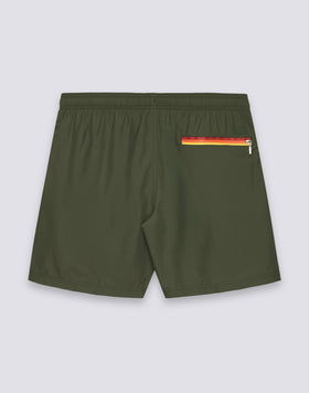 MID-RISE SWIMSHORTS IN REPREVE® RECYCLED POLYESTER WITH TRICOLOUR DETAIL
