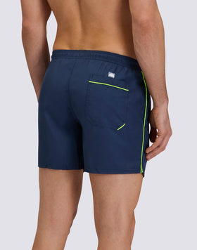 SHORT SWIMSHORTS WITH ELASTICATED WAIST AND CONTRASTING PIPING IN REPREVE® RECYCLED POLYESTER