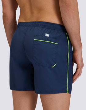 SHORT SWIMSHORTS WITH ELASTICATED WAIST AND CONTRASTING PIPING IN REPREVE® RECYCLED POLYESTER