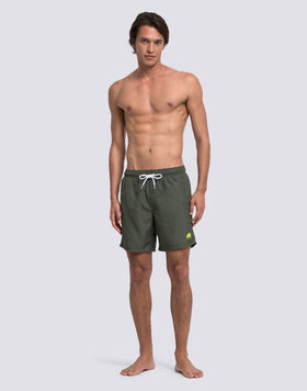MEN'S MID-LENGTH SWIMSUIT WITH GRADIENT LOGO PRINT