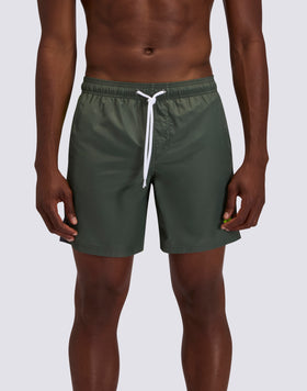 MEN'S MID-LENGTH SWIMSUIT WITH GRADIENT LOGO PRINT