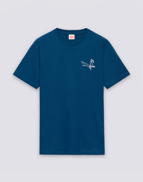 MEN'S CREW NECK T-SHIRT WITH TIDAL SURFER PRINT