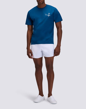 MEN'S CREW NECK T-SHIRT WITH TIDAL SURFER PRINT