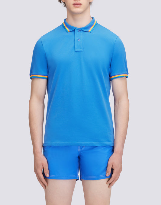 BRICE COTTON PIQUÉ POLO SHIRT WITH TRICOLOUR DETAILS