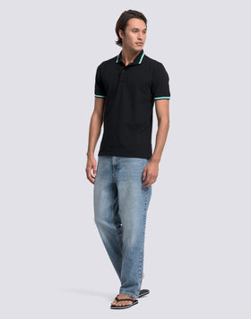 BRICE COTTON PIQUÉ POLO SHIRT WITH TRICOLOUR DETAILS