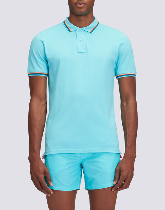 BRICE COTTON PIQUÉ POLO SHIRT WITH TRICOLOUR DETAILS