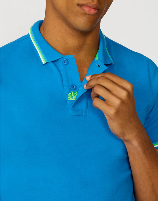 BRICE COTTON PIQUÉ POLO SHIRT WITH TRICOLOUR DETAILS