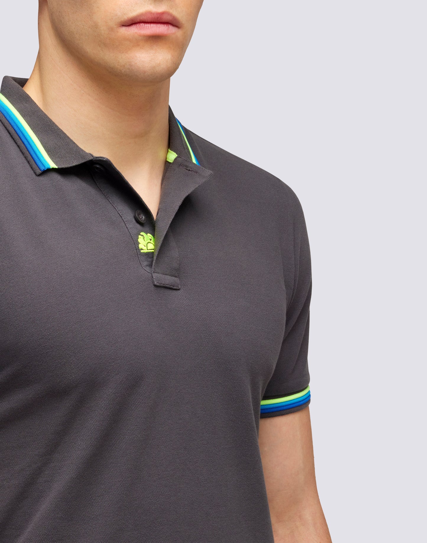 BRICE COTTON PIQUÉ POLO SHIRT WITH TRICOLOUR DETAILS