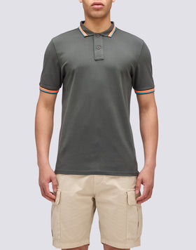 BRICE COTTON PIQUÉ POLO SHIRT WITH TRICOLOUR DETAILS