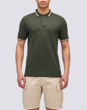 BRICE COTTON PIQUÉ POLO SHIRT WITH TRICOLOUR DETAILS