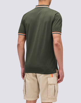 BRICE COTTON PIQUÉ POLO SHIRT WITH TRICOLOUR DETAILS