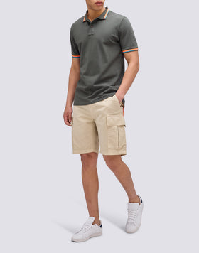 BRICE COTTON PIQUÉ POLO SHIRT WITH TRICOLOUR DETAILS