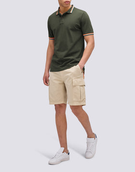 BRICE COTTON PIQUÉ POLO SHIRT WITH TRICOLOUR DETAILS