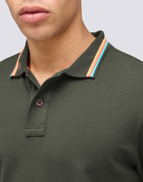 BRICE COTTON PIQUÉ POLO SHIRT WITH TRICOLOUR DETAILS