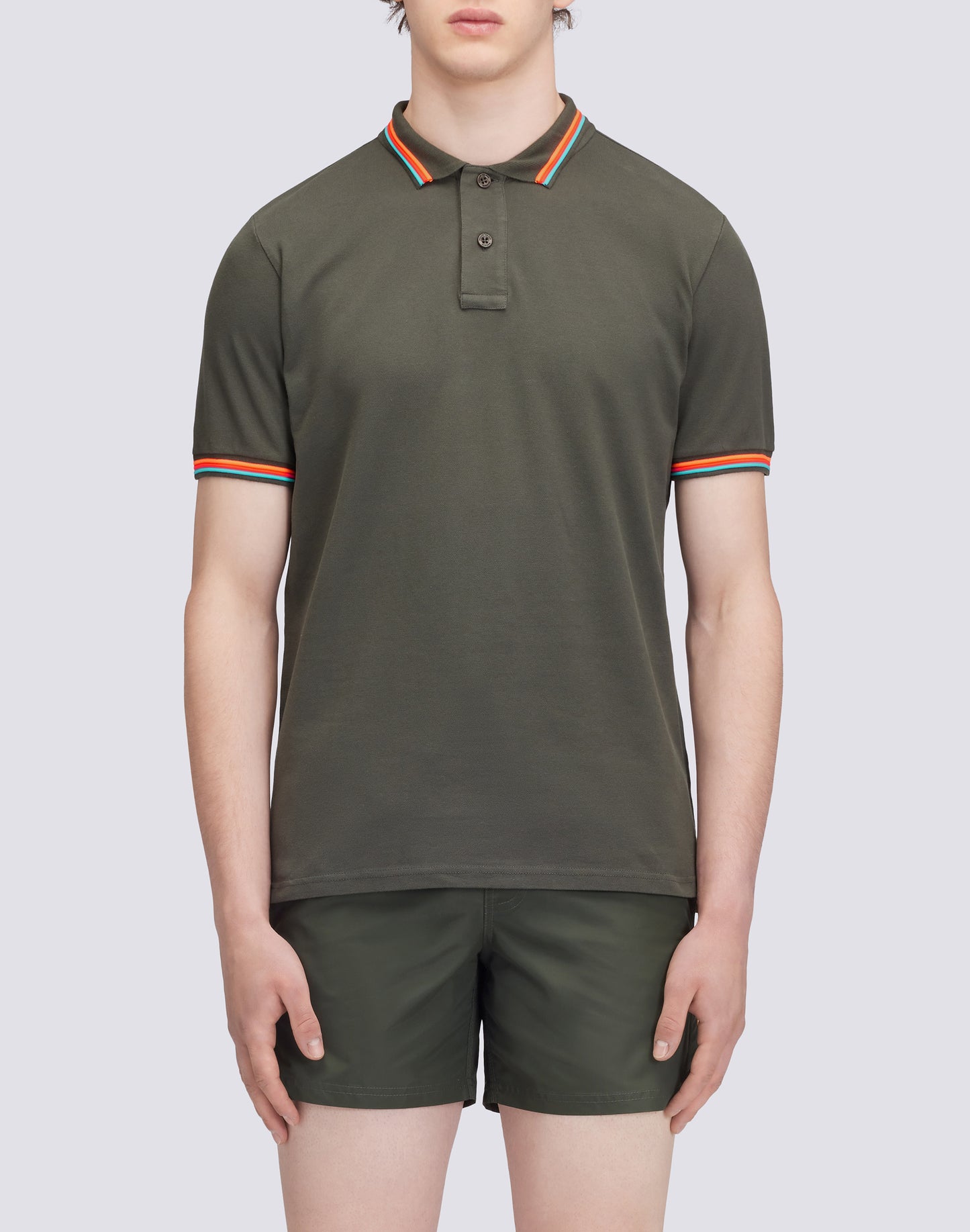 BRICE COTTON PIQUÉ POLO SHIRT WITH TRICOLOUR DETAILS