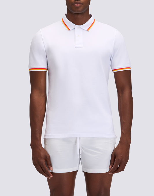 BRICE COTTON PIQUÉ POLO SHIRT WITH TRICOLOUR DETAILS