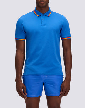 BRICE COTTON PIQUÉ POLO SHIRT WITH TRICOLOUR DETAILS