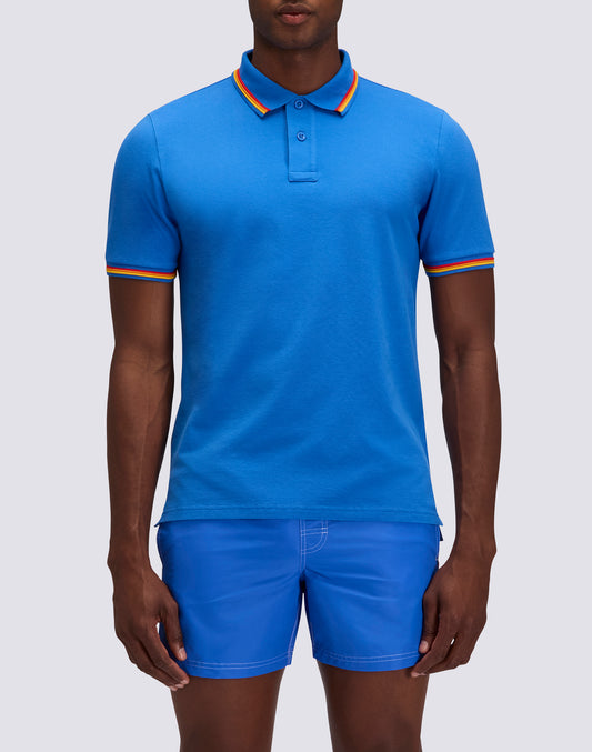 BRICE COTTON PIQUÉ POLO SHIRT WITH TRICOLOUR DETAILS