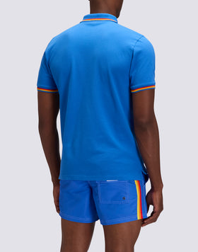 BRICE COTTON PIQUÉ POLO SHIRT WITH TRICOLOUR DETAILS