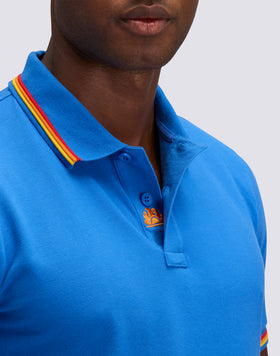 BRICE COTTON PIQUÉ POLO SHIRT WITH TRICOLOUR DETAILS