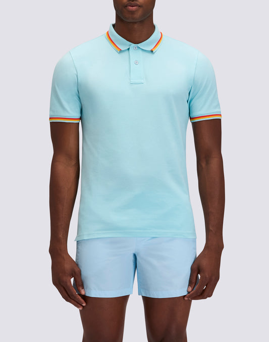 BRICE COTTON PIQUÉ POLO SHIRT WITH TRICOLOUR DETAILS