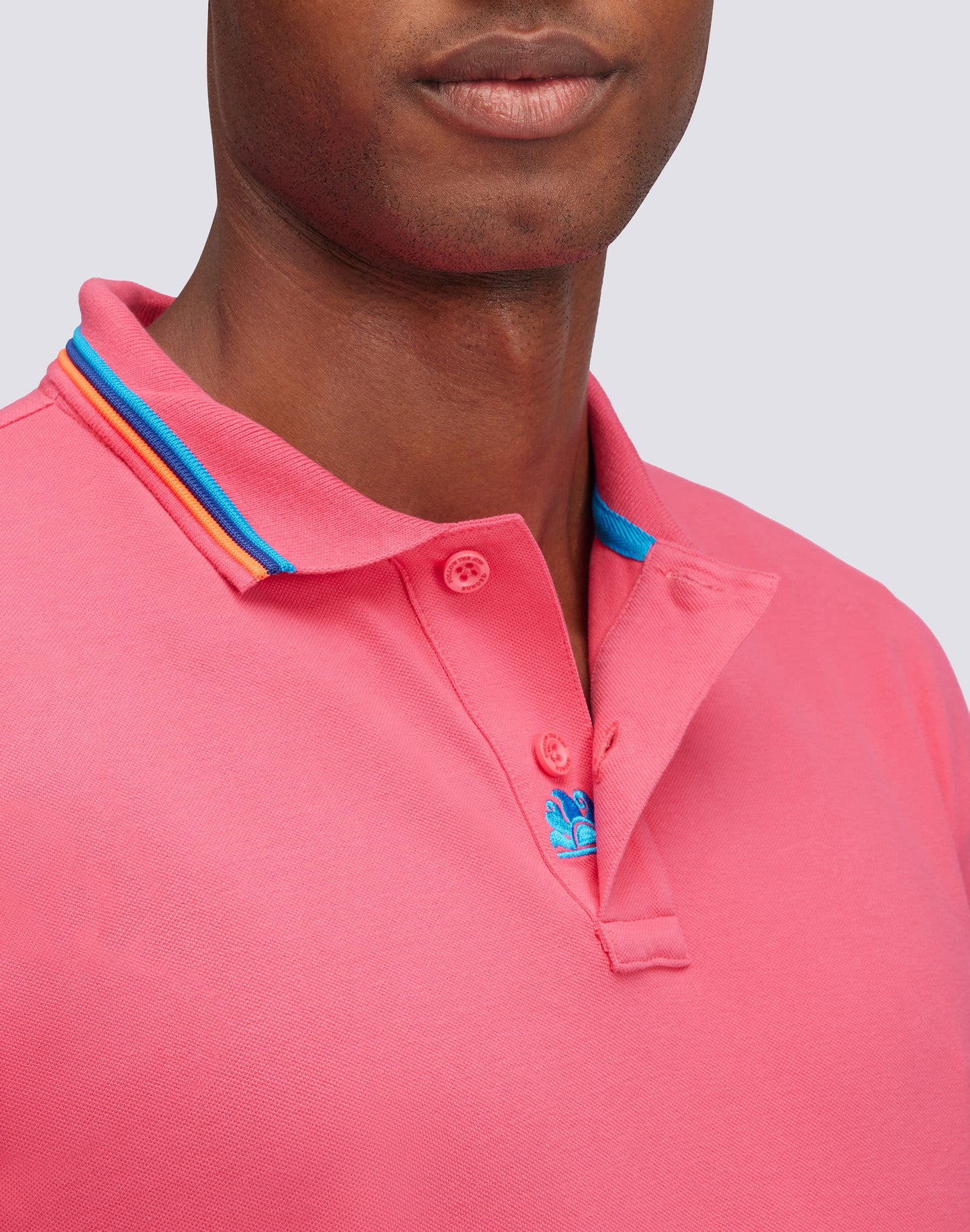 BRICE COTTON PIQUÉ POLO SHIRT WITH TRICOLOUR DETAILS