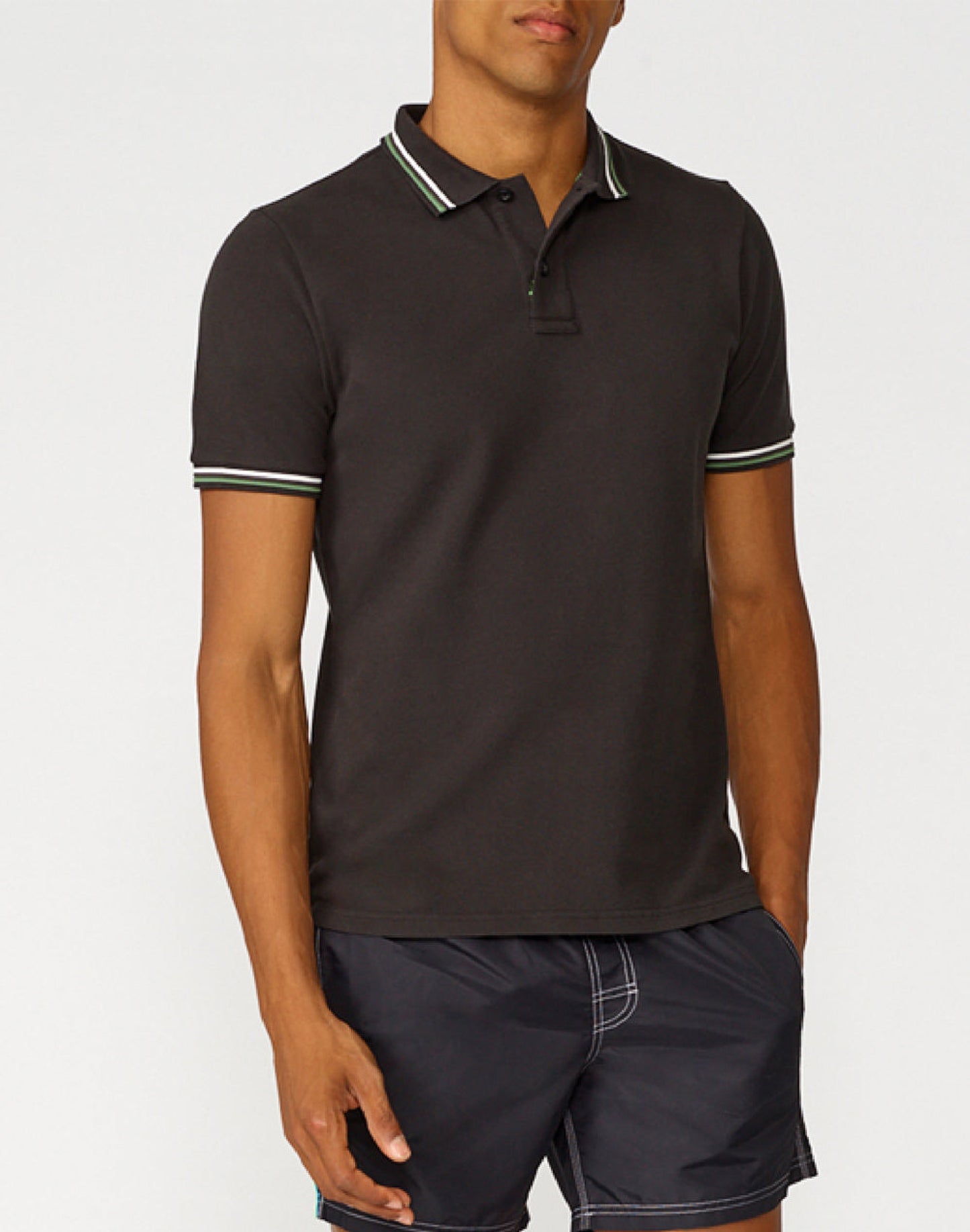 BRICE COTTON PIQUÉ POLO SHIRT WITH TRICOLOUR DETAILS