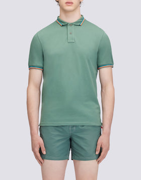 BRICE COTTON PIQUÉ POLO SHIRT WITH TRICOLOUR DETAILS
