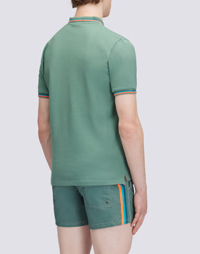 BRICE COTTON PIQUÉ POLO SHIRT WITH TRICOLOUR DETAILS