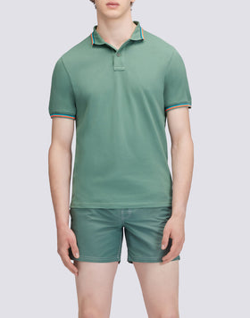 BRICE COTTON PIQUÉ POLO SHIRT WITH TRICOLOUR DETAILS