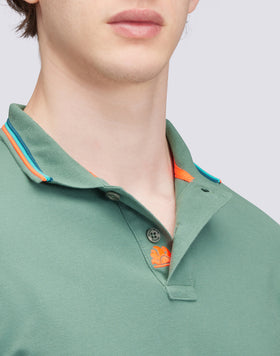BRICE COTTON PIQUÉ POLO SHIRT WITH TRICOLOUR DETAILS