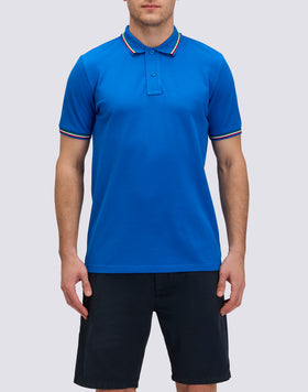 BRICE COTTON PIQUÉ POLO SHIRT WITH TRICOLOUR DETAILS