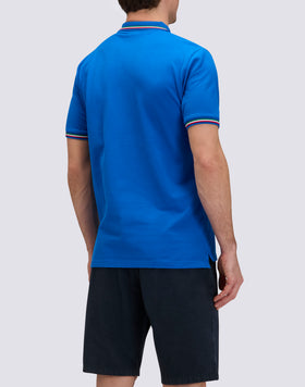 BRICE COTTON PIQUÉ POLO SHIRT WITH TRICOLOUR DETAILS