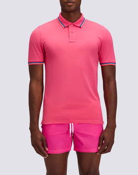 BRICE COTTON PIQUÉ POLO SHIRT WITH TRICOLOUR DETAILS