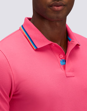 BRICE COTTON PIQUÉ POLO SHIRT WITH TRICOLOUR DETAILS