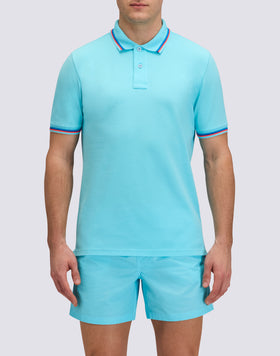 BRICE COTTON PIQUÉ POLO SHIRT WITH TRICOLOUR DETAILS