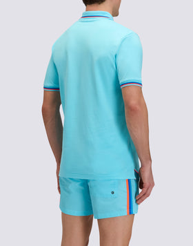 BRICE COTTON PIQUÉ POLO SHIRT WITH TRICOLOUR DETAILS