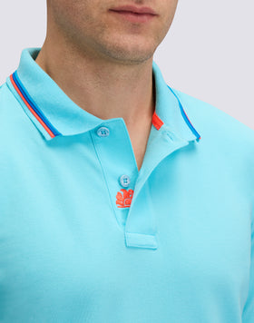 BRICE COTTON PIQUÉ POLO SHIRT WITH TRICOLOUR DETAILS