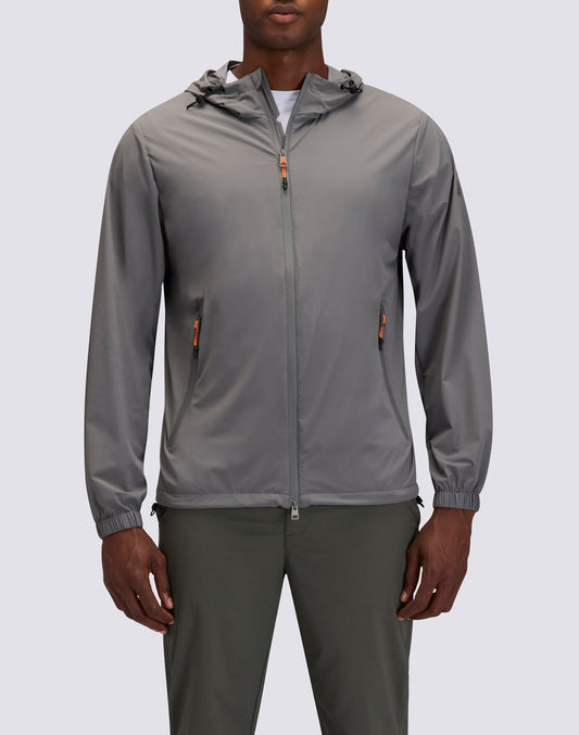 MEN'S FULL-ZIP NYLON HOODED JACKET