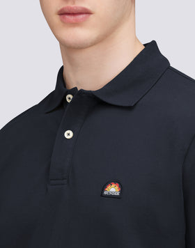 STRETCH PIQUET COTTON POLO SHIRT WITH RAINBOW PATCH